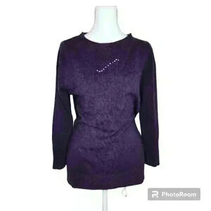 Karen Scott women's lightweight long sleeve purple sweater size medium